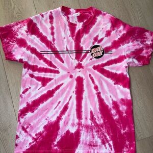 Santa Cruz Skateboards Pink Short Sleeve Tie-Dye Tee